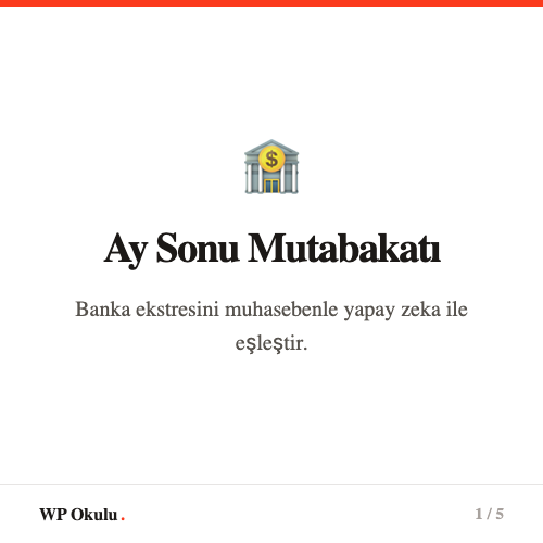 Banka Mutabakatı - Ekstre ile muhasebe kaydını yapay zeka ile eşleştir