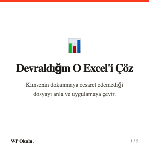 Devraldığın karmaşık Excel dosyasını çöz ve uygulamaya dönüştür