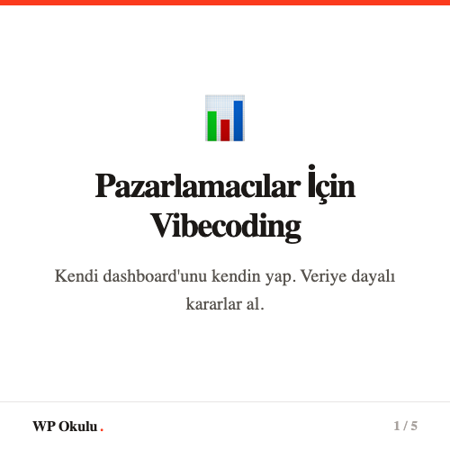 Pazarlamacılar İçin Vibecoding - Kendi dashboard'unu kendin yap
