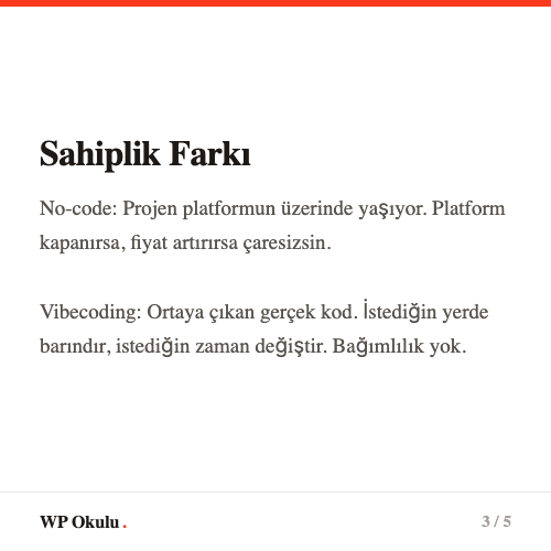 Vibecoding avantajları - Tam kontrol, sınırsız özelleştirme, gerçek kod